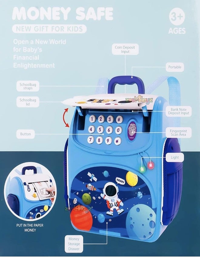 RichTots Premium ATM Piggy Bank Money Saving Bank for Real Money Cash Coin Musical Money Safe Piggy Savings Bank with Finger Print Sensor (Assorted Colour and Print), Modern - Image 3